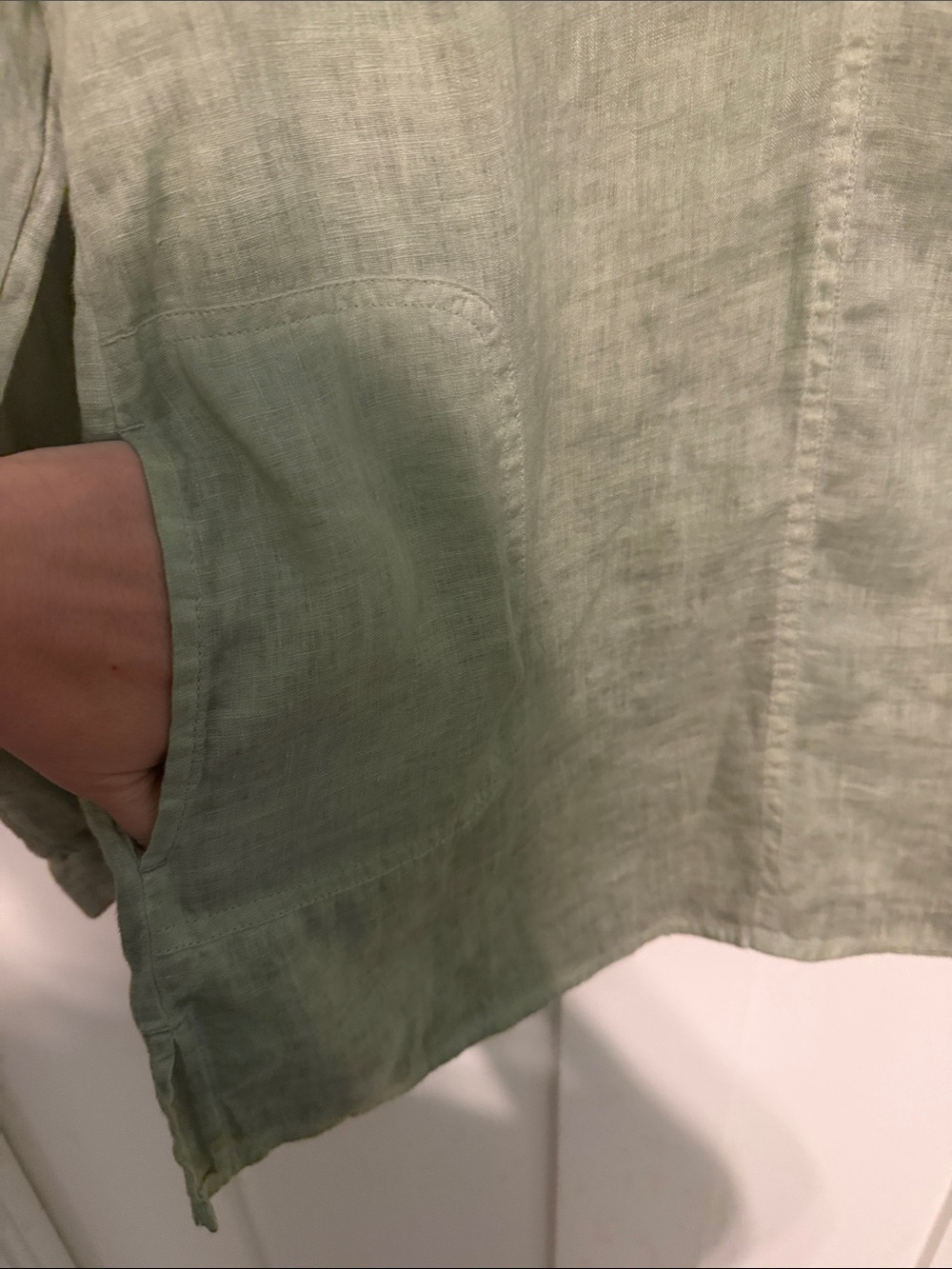 NWT J. Jill Love Linen 100% Linen Tunic in Soft Sage Green Light Willow Size XS - Picture 7 of 9